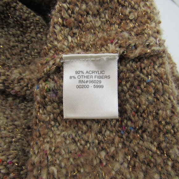 Christopher & Banks Women's Brown w/Gold Thread Button Up Sleeveless Vest  XL - Picture 11 of 11